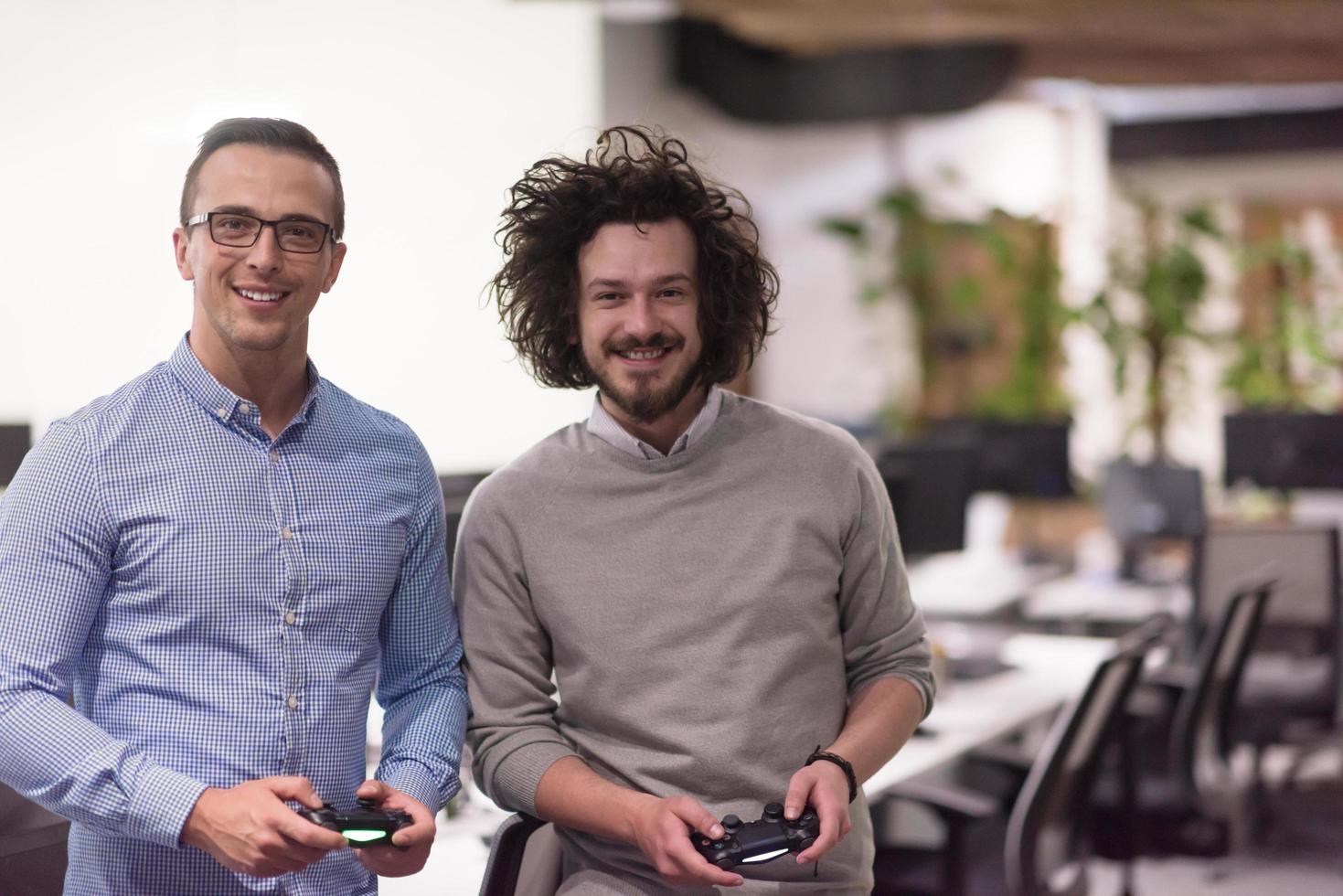 startup Office Workers Playing computer games photo