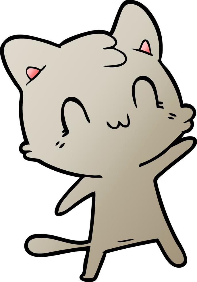 cartoon happy cat vector