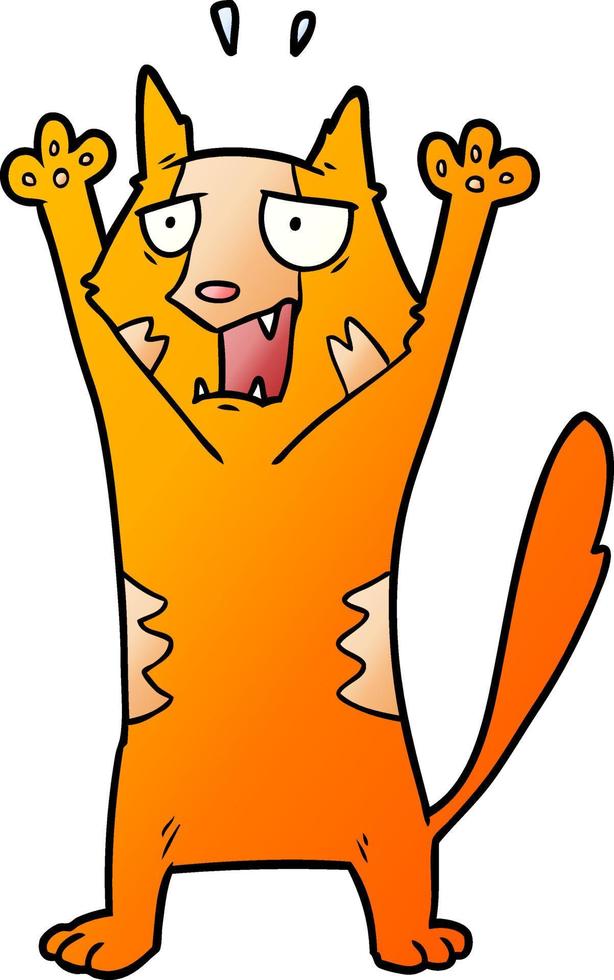 cartoon panicking cat vector