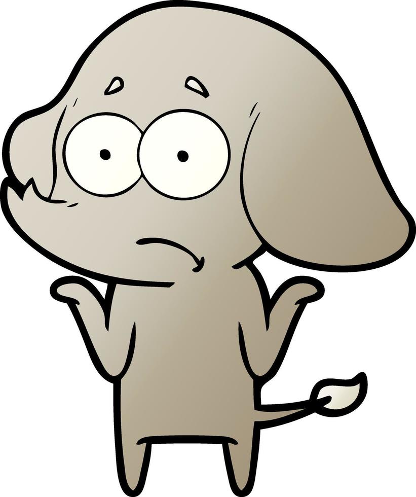 cartoon unsure elephant vector