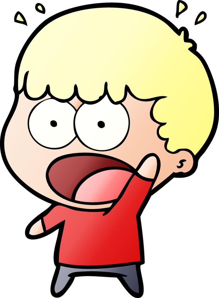 cartoon shocked man vector