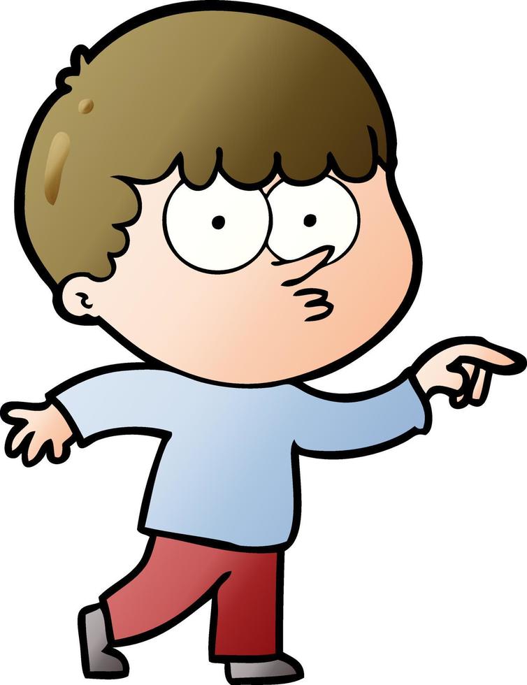 cartoon curious boy vector