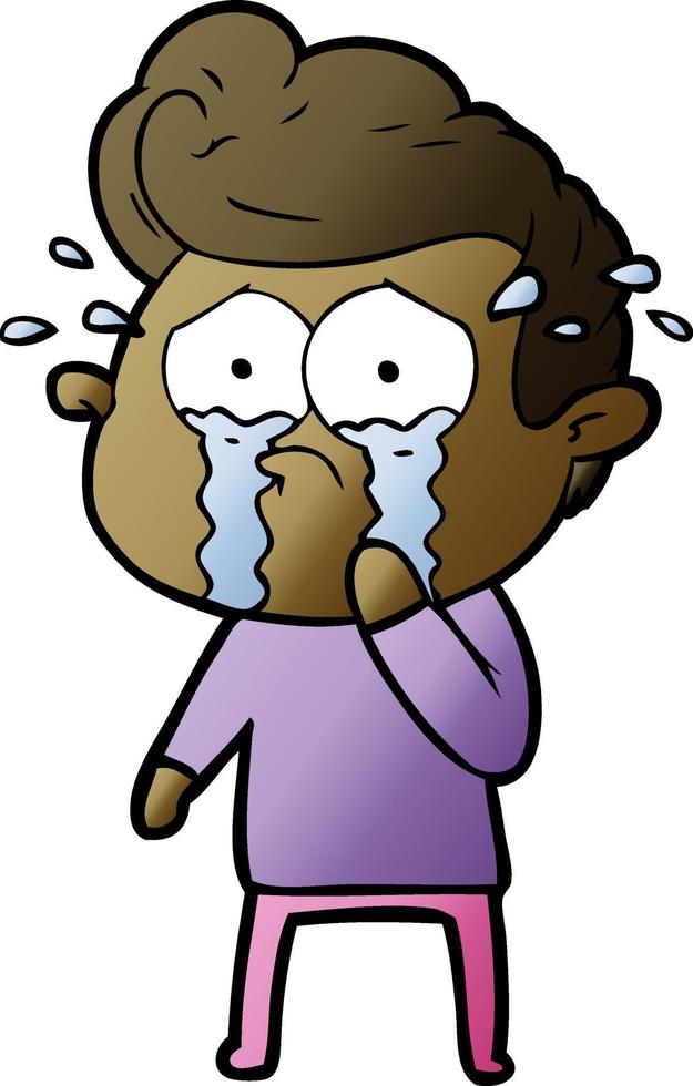 hombre llorando de dibujos animados vector