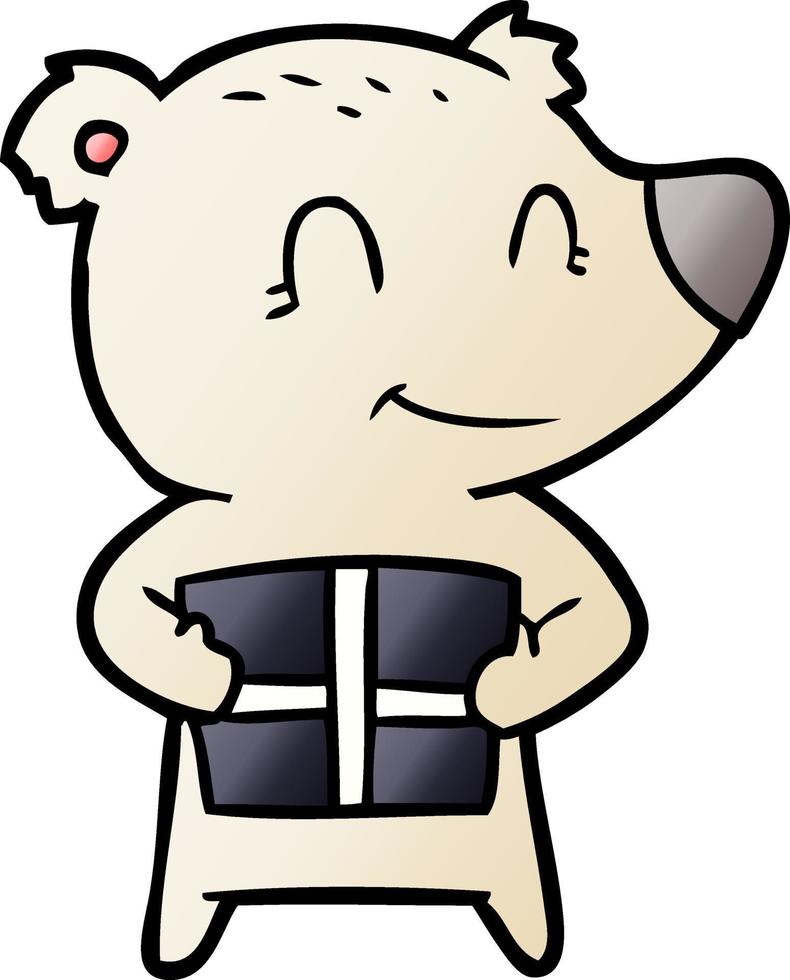 christmas polar bear cartoon vector