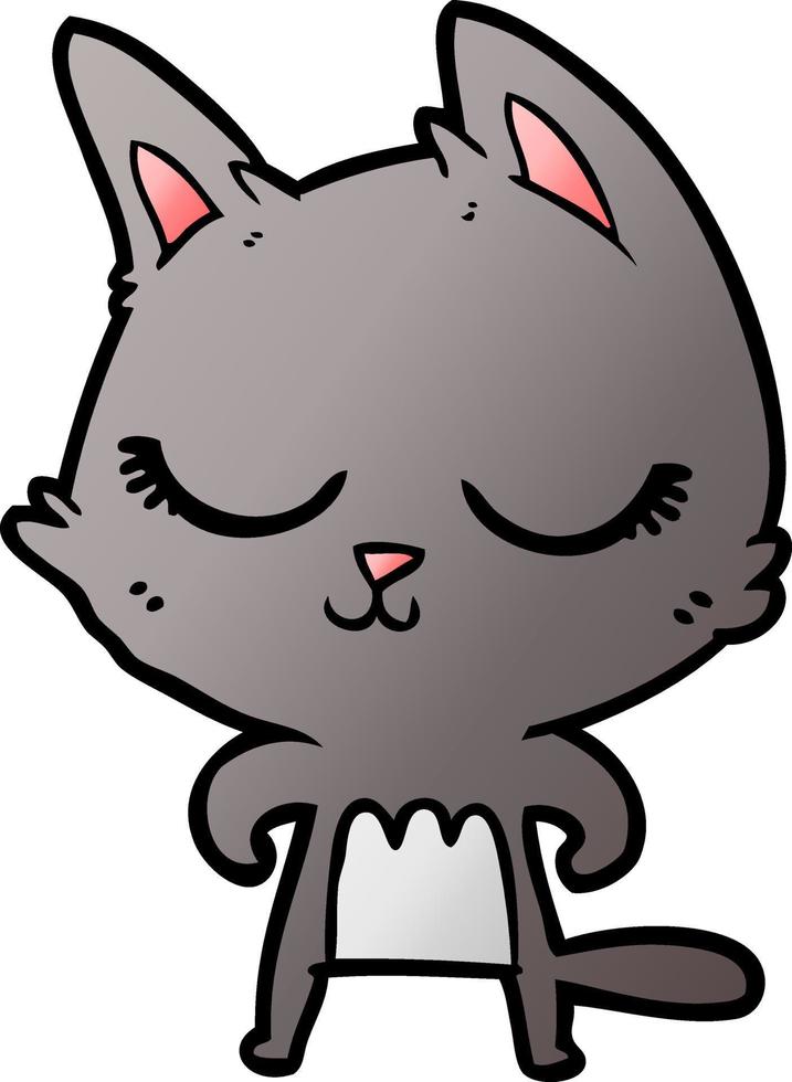 calm cartoon cat vector