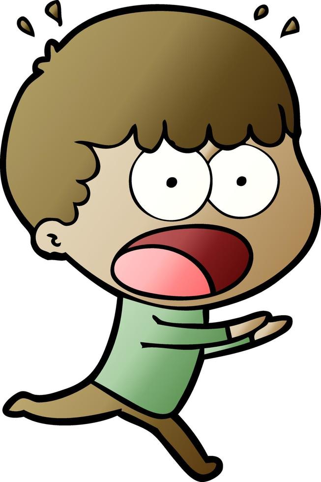 cartoon shocked man vector