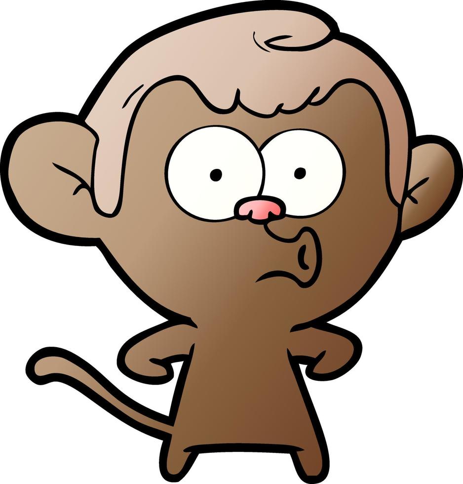 cartoon hooting monkey vector