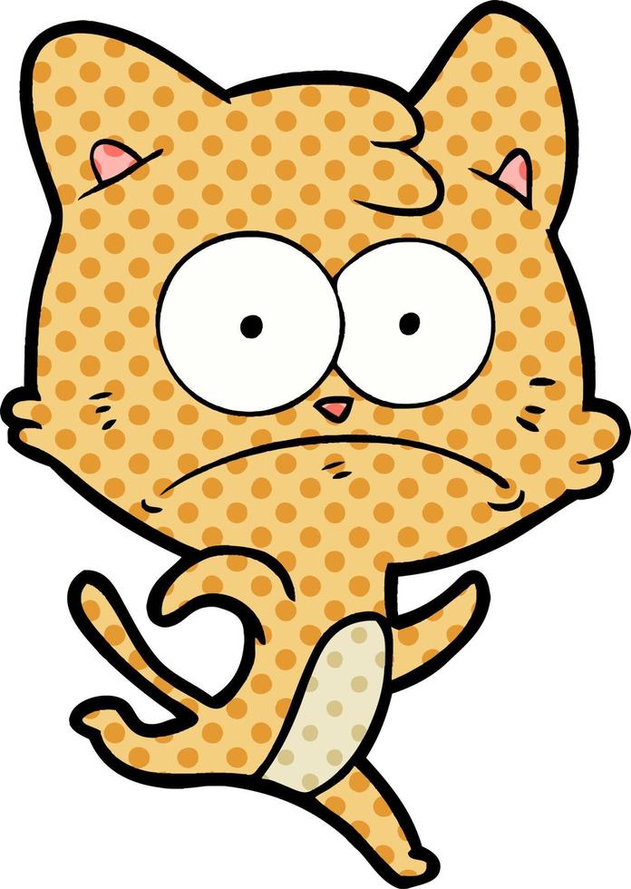 gato nervioso de dibujos animados vector