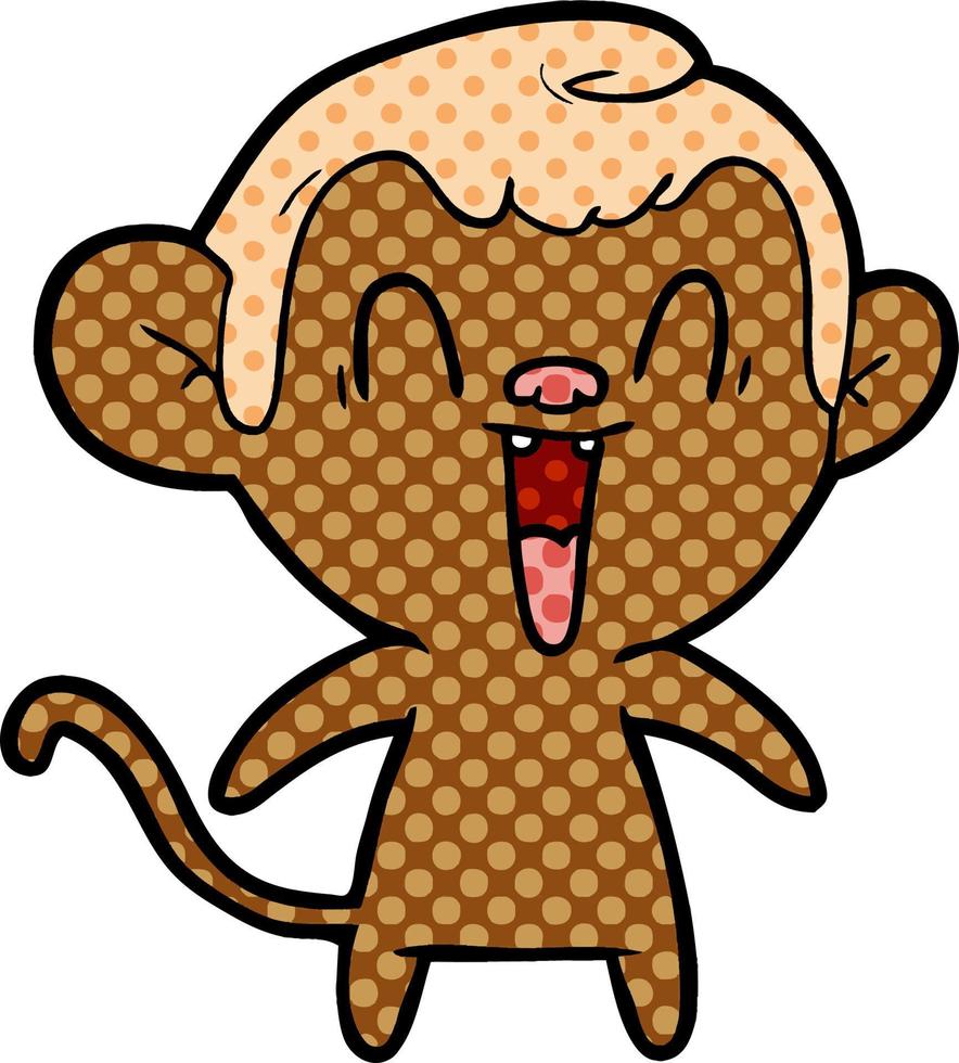 cartoon laughing monkey vector