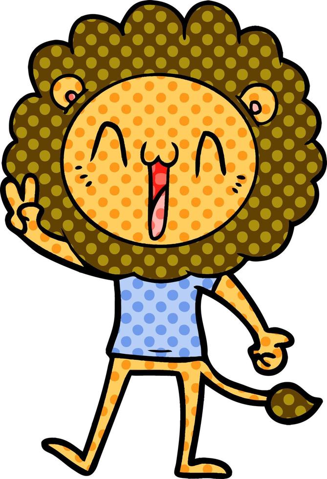 happy cartoon lion vector