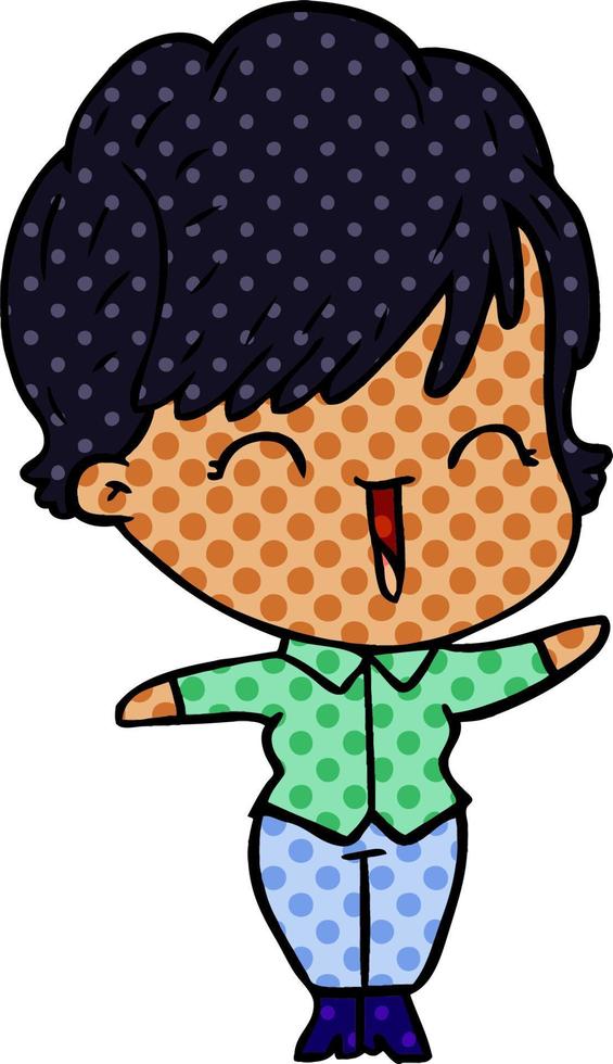 cartoon laughing woman vector