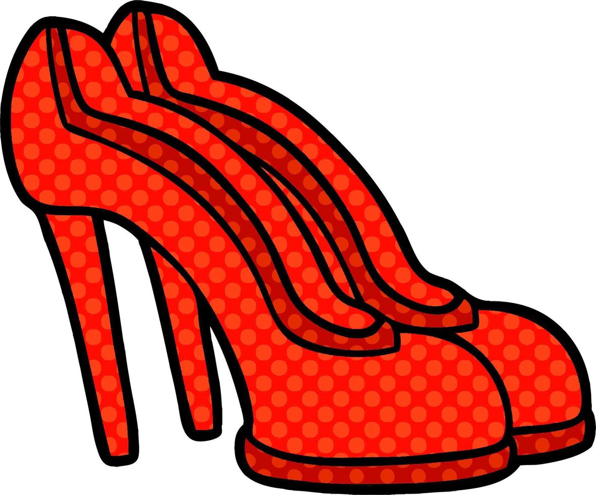 cartoon red shoes vector