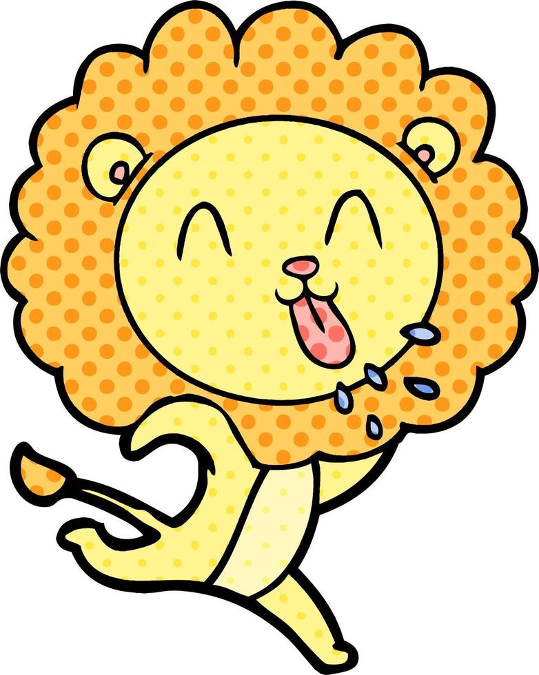 happy cartoon lion vector