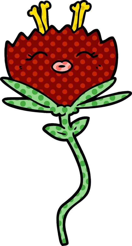 happy cartoon flower vector