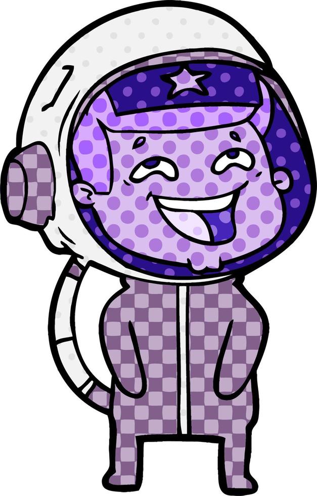 cartoon laughing astronaut vector