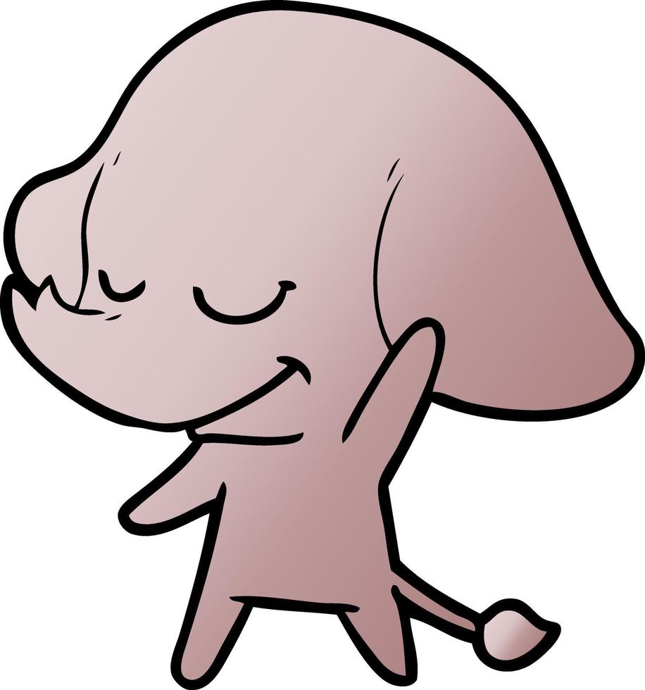 elefante sonriente de dibujos animados vector