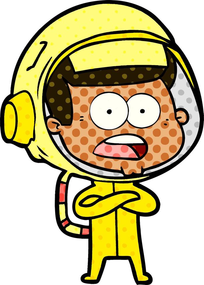 cartoon surprised astronaut vector