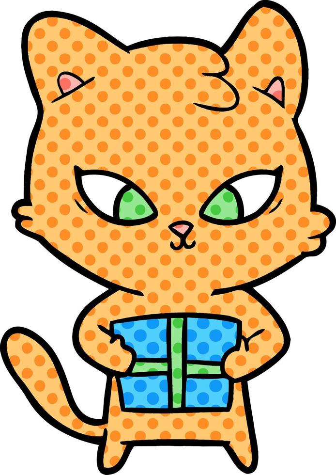 lindo gato de dibujos animados vector