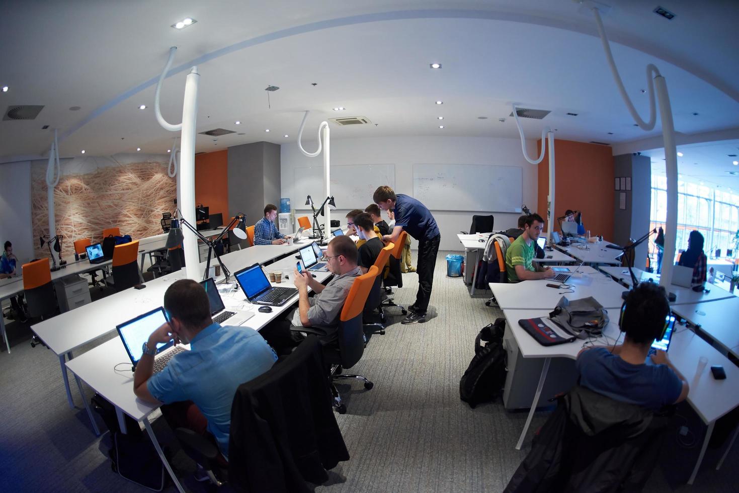 startup business people group at office photo