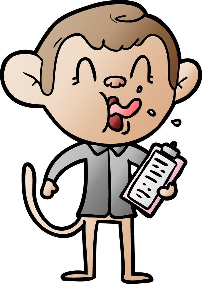 crazy cartoon monkey manager vector