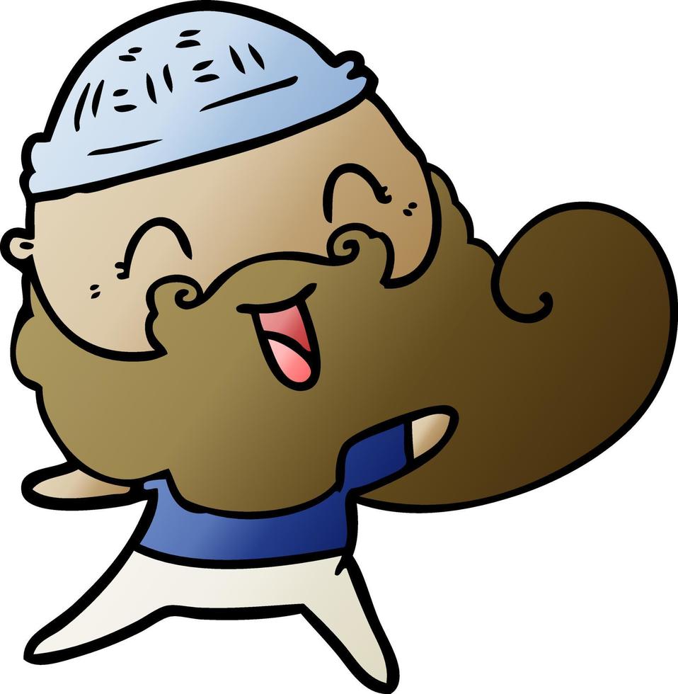 happy man with beard and winter hat vector