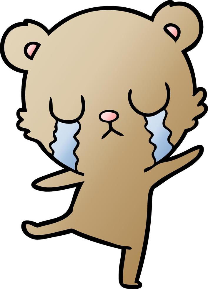 oso de dibujos animados llorando haciendo un baile triste 12431409 Vector  en Vecteezy
