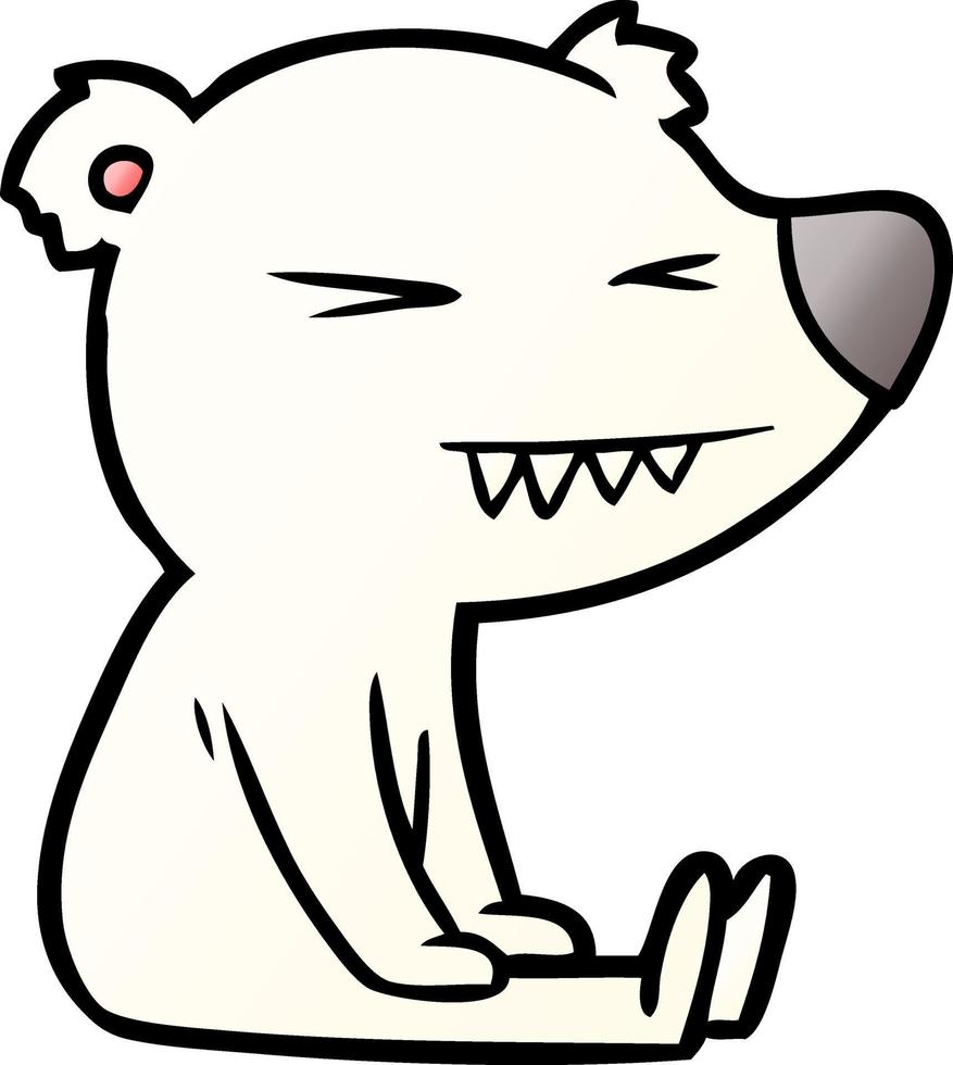 dibujos animados de oso polar enojado vector