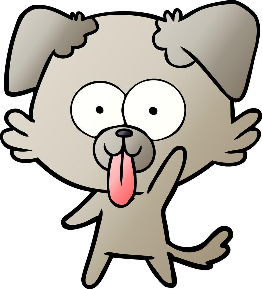 perro de dibujos animados con la lengua fuera vector