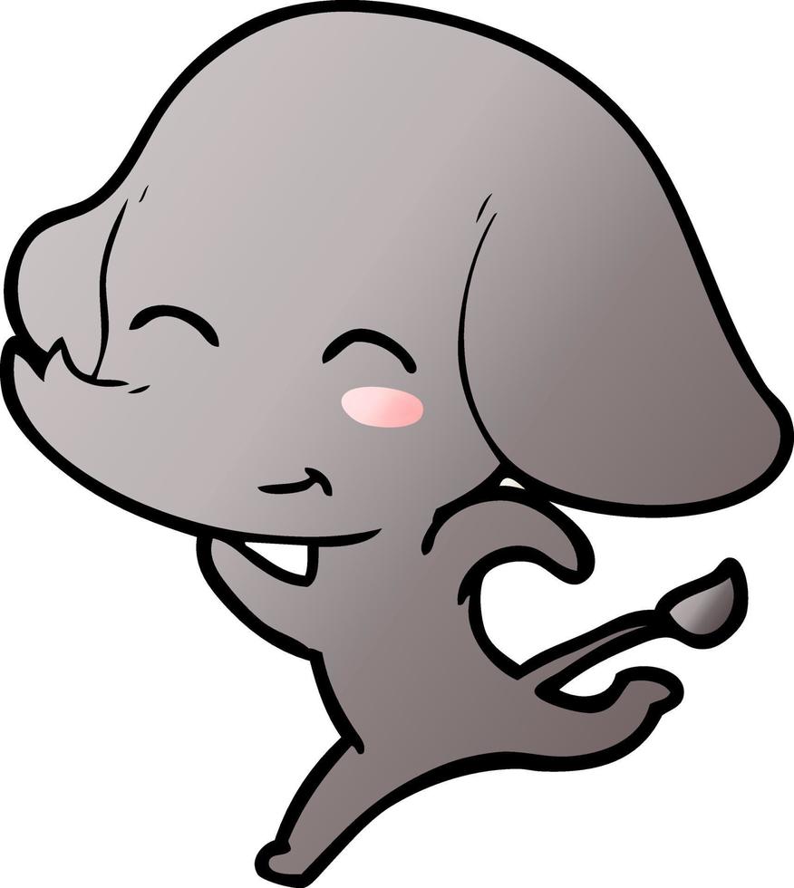 lindo elefante de dibujos animados corriendo vector