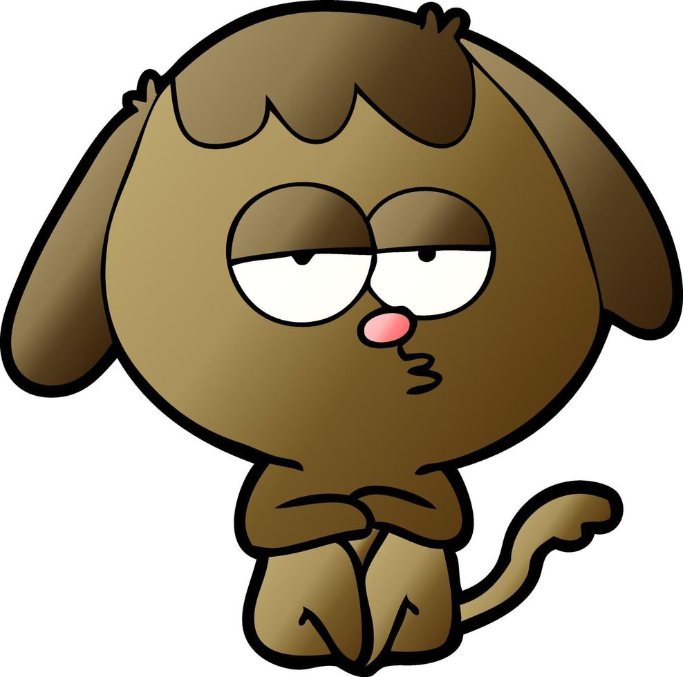 cartoon bored dog vector