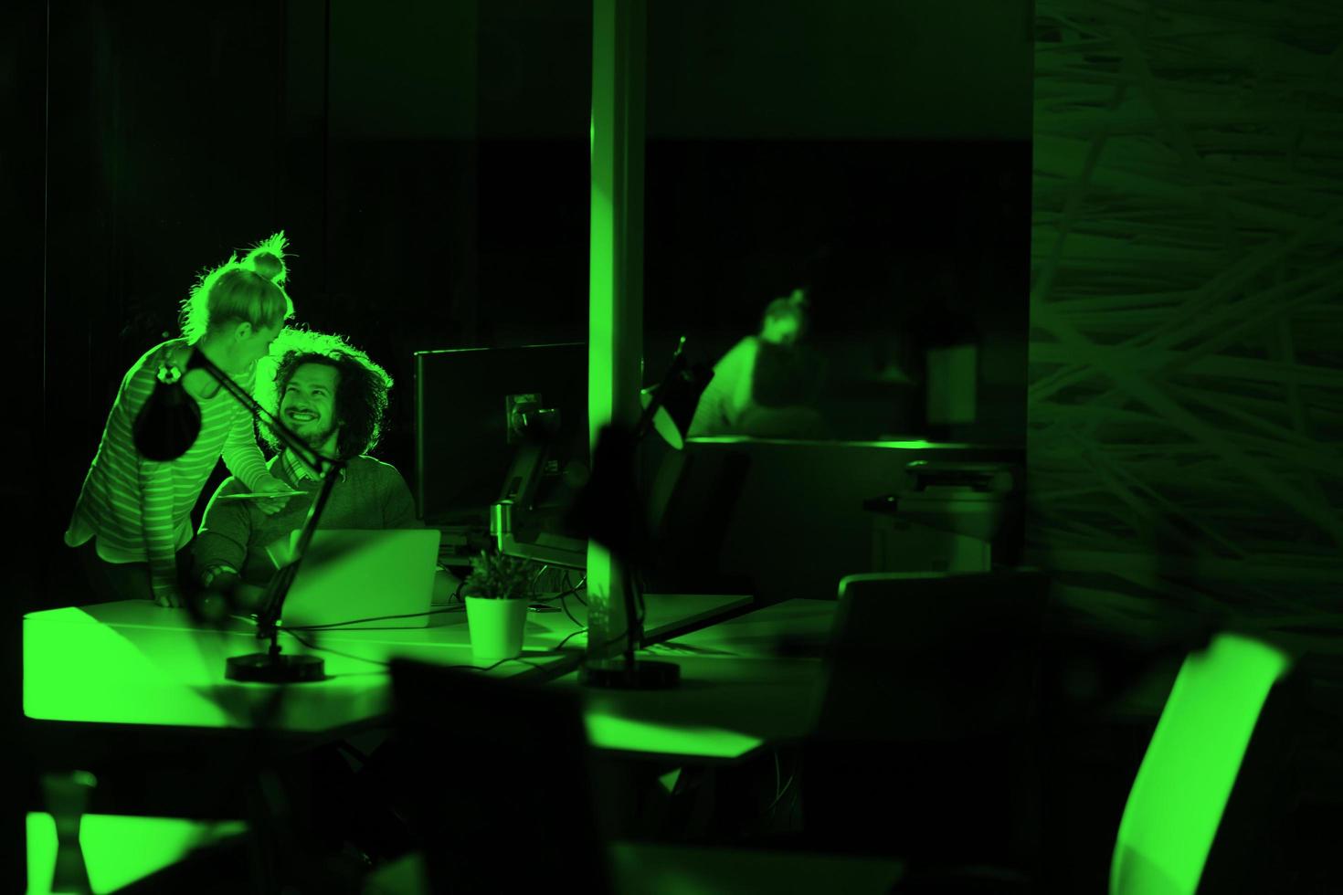 young designers in the night office photo
