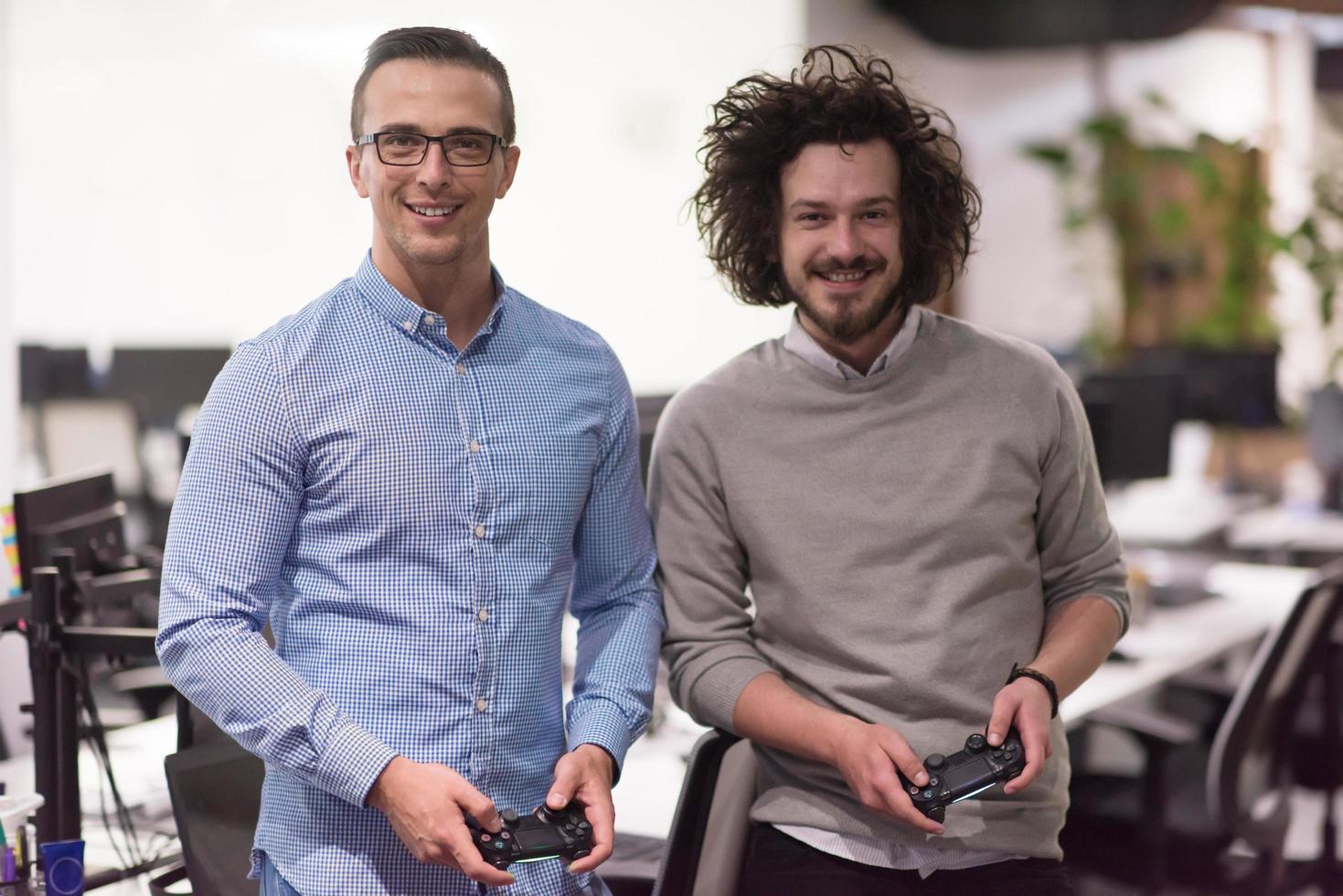 startup Office Workers Playing computer games photo