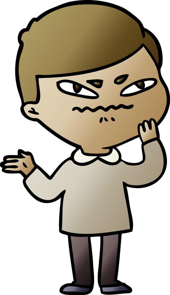 cartoon angry man vector