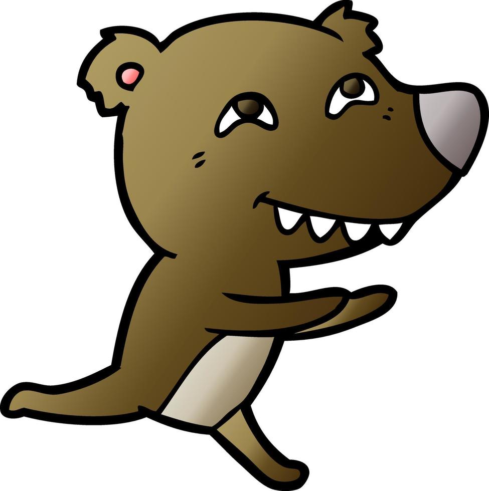 cartoon bear running vector