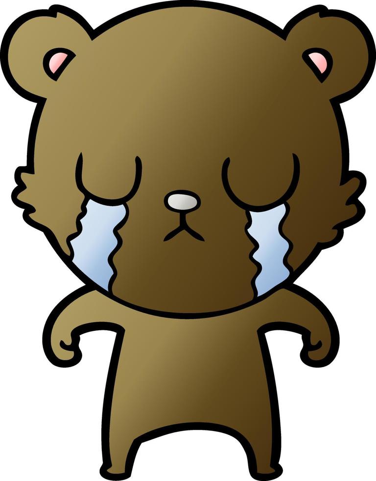 crying cartoon bear vector