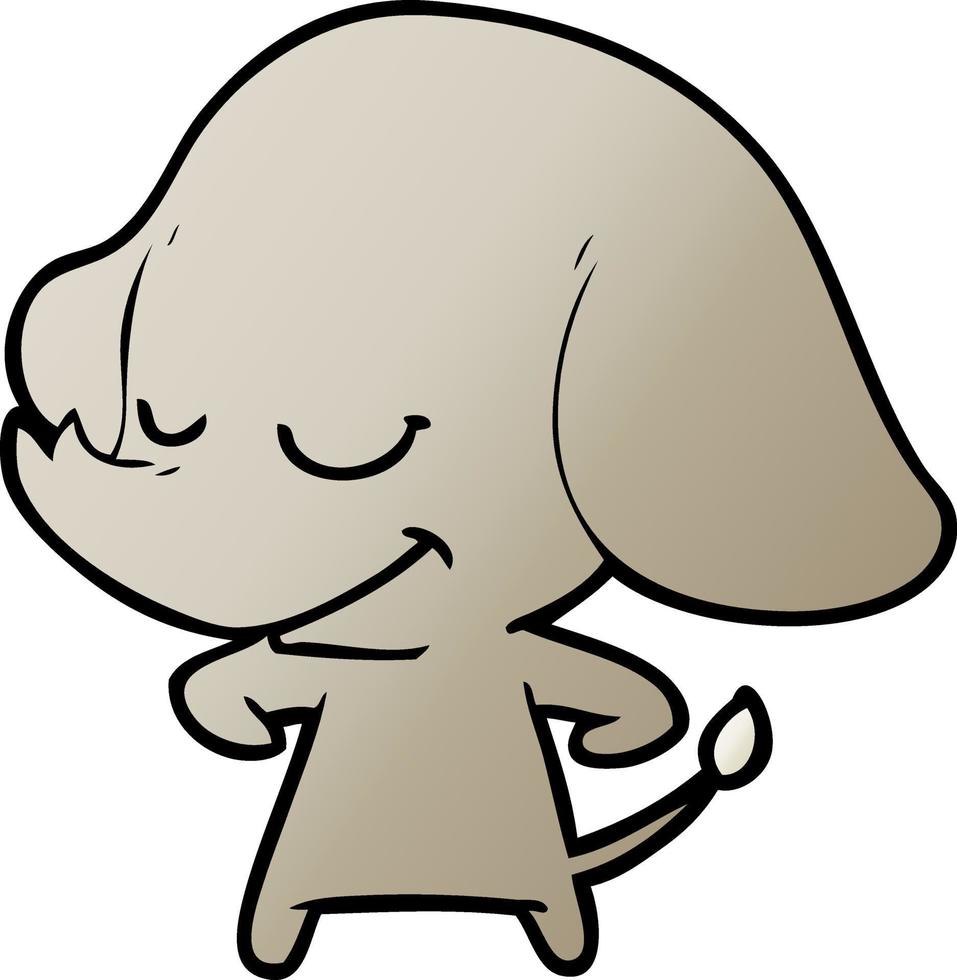 cartoon smiling elephant vector