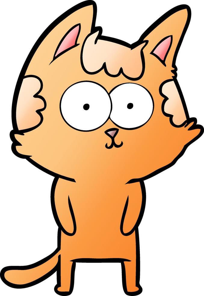 happy cartoon cat vector