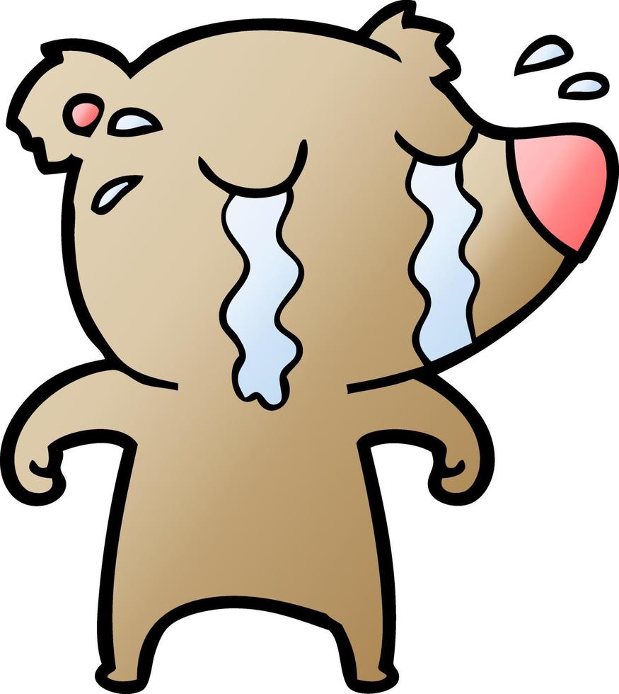 cartoon crying bear vector