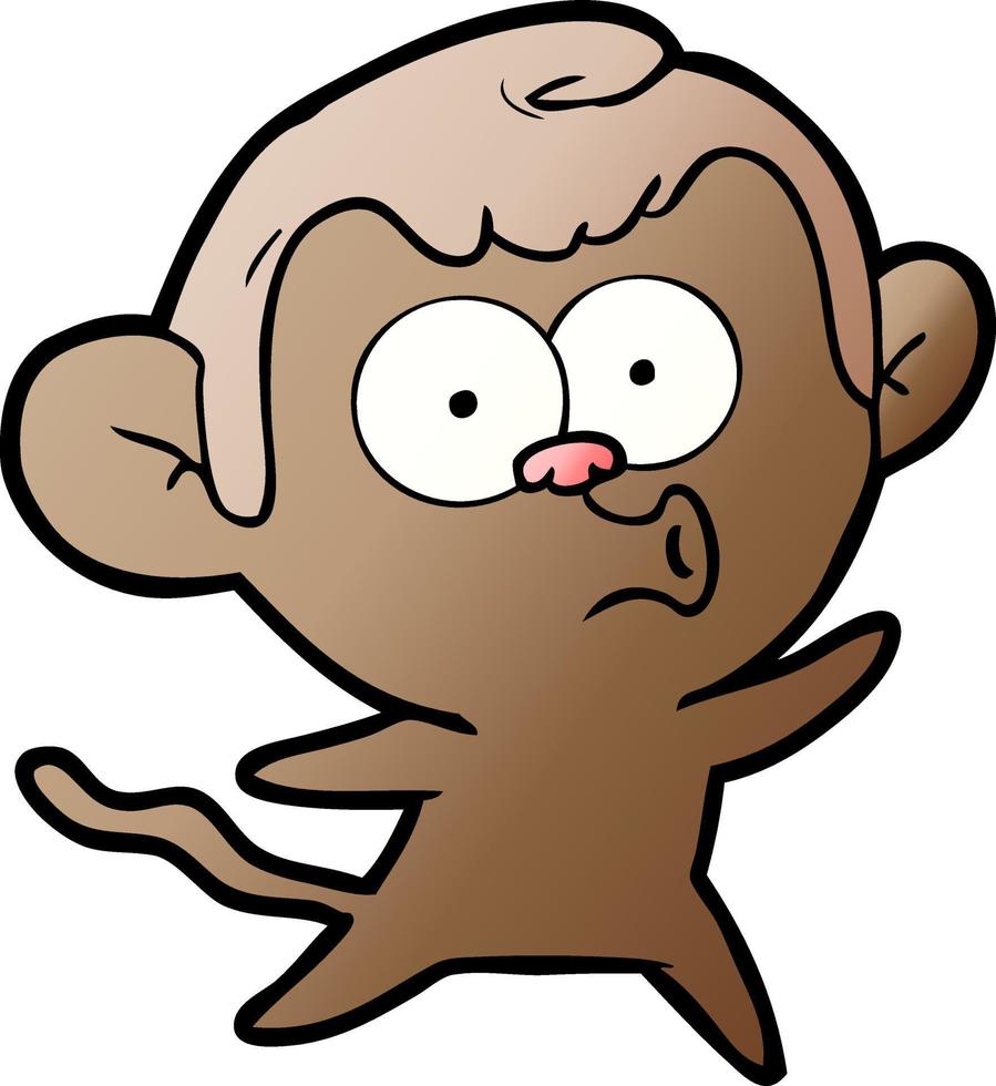 cartoon surprised monkey vector