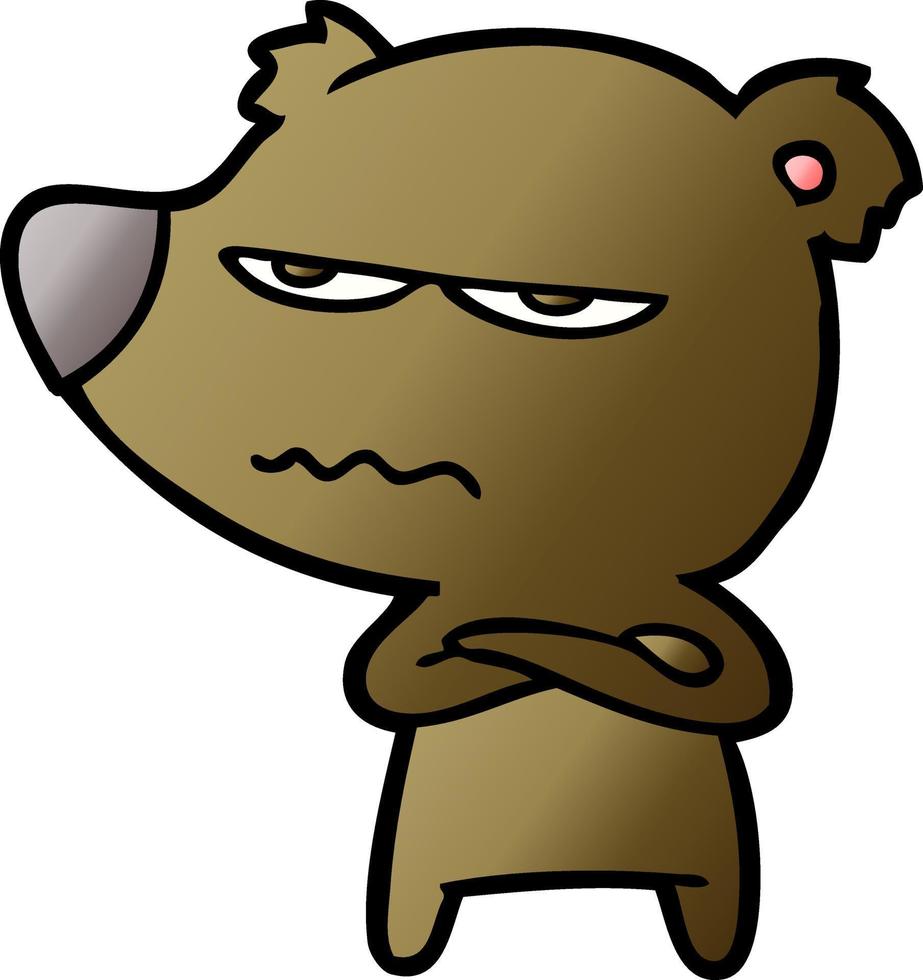 dibujos animados de oso enojado vector