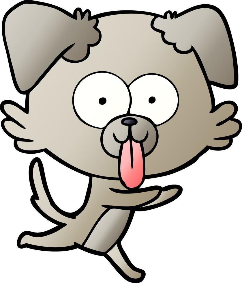 cartoon running dog with tongue sticking out vector