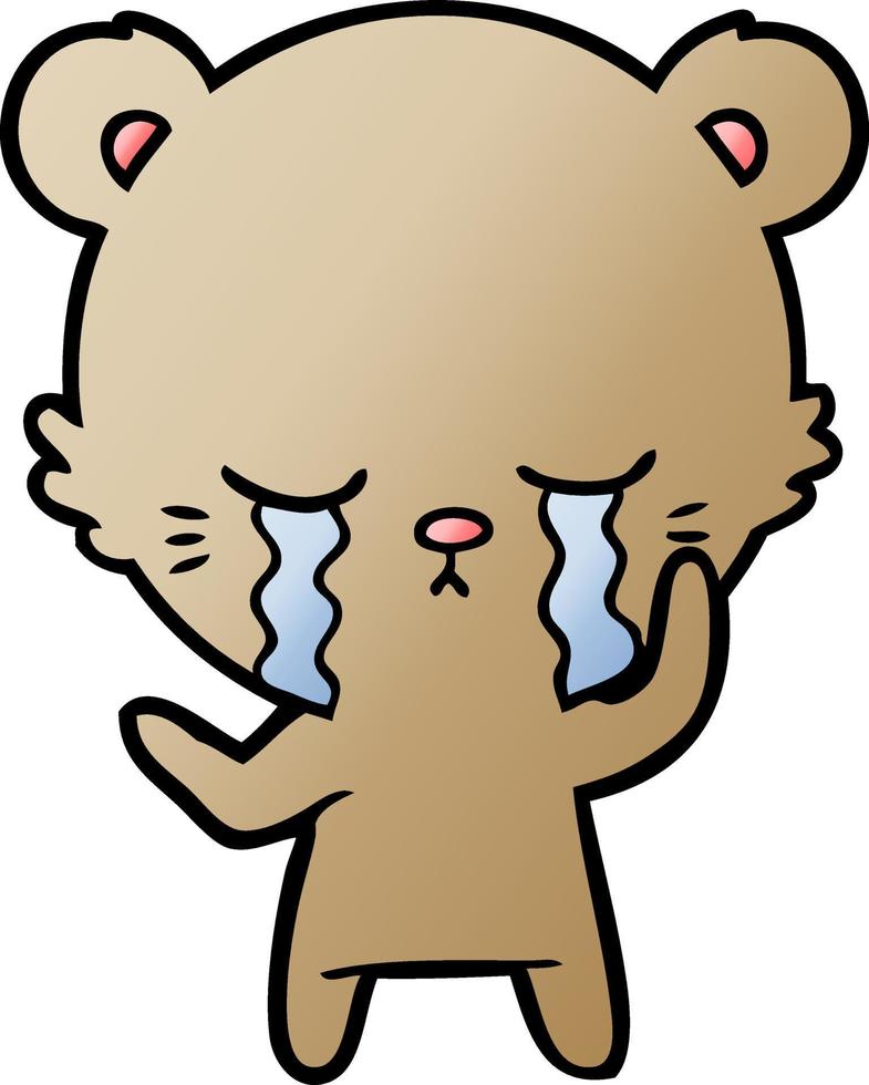 crying cartoon bear vector