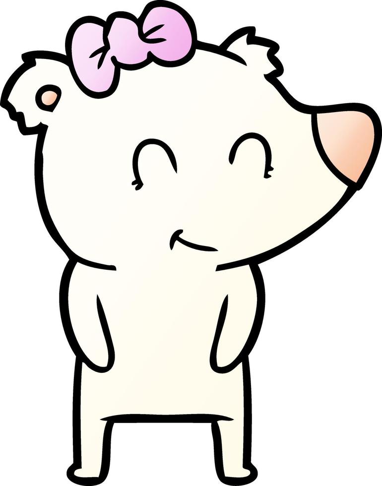 female polar bear cartoon vector