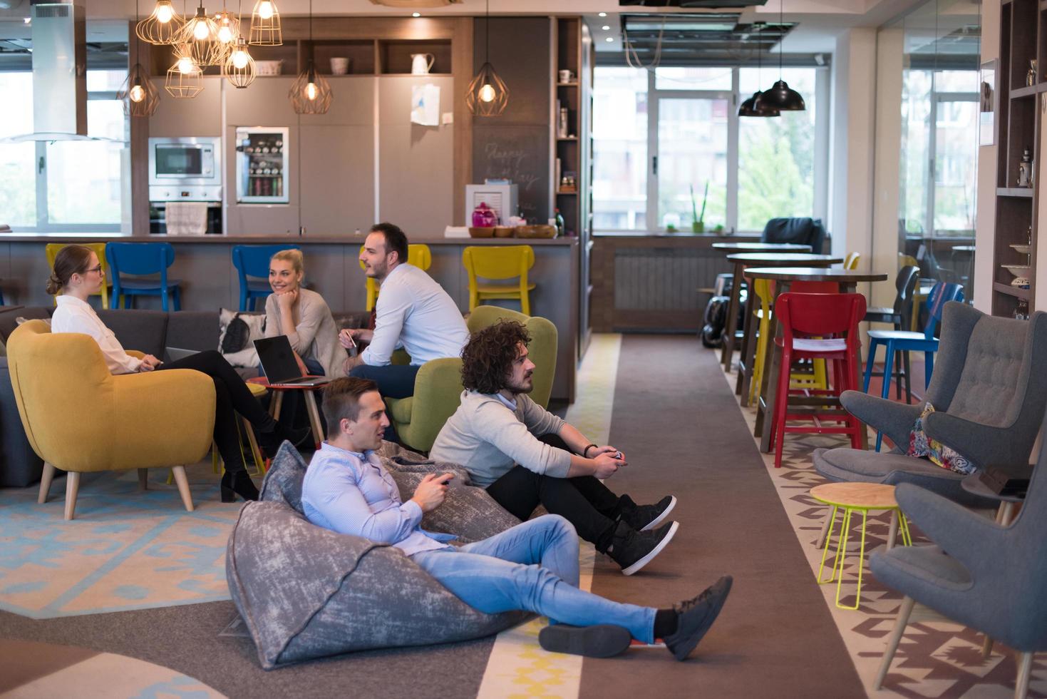 startup Office Workers Playing computer games photo