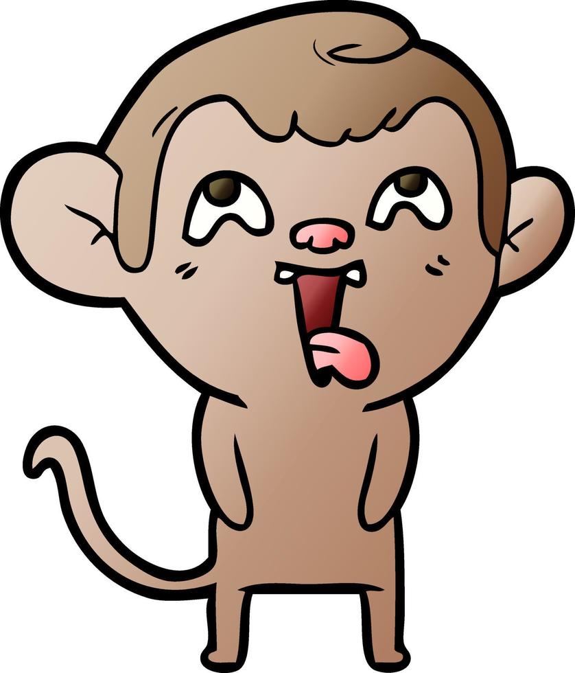 crazy cartoon monkey vector