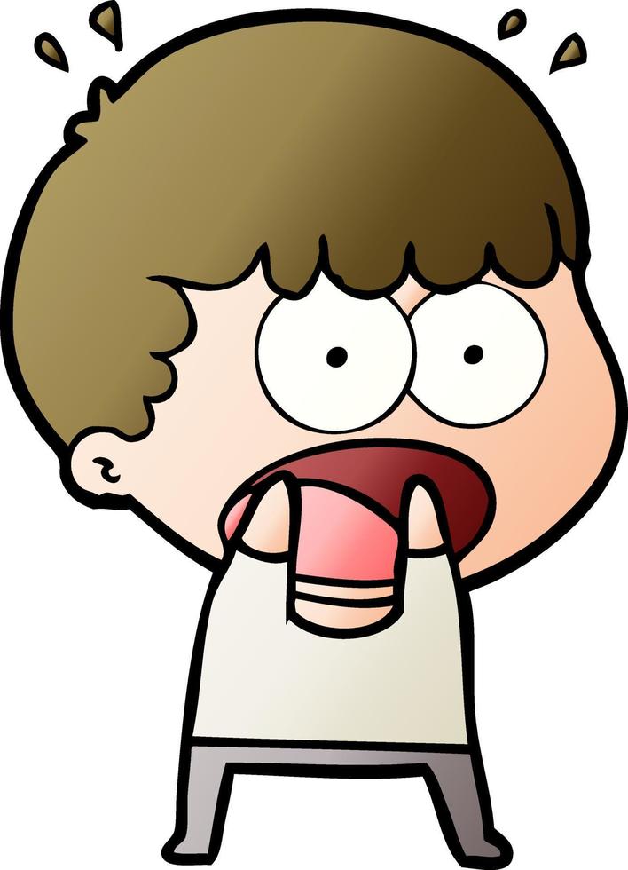 cartoon shocked man vector