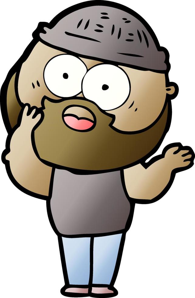 cartoon bearded man vector