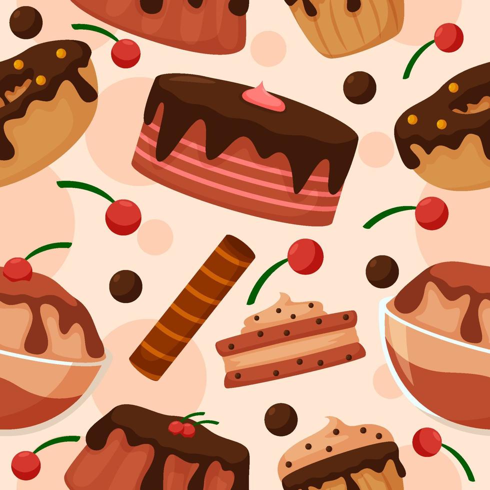 Seamless Dessert Background vector