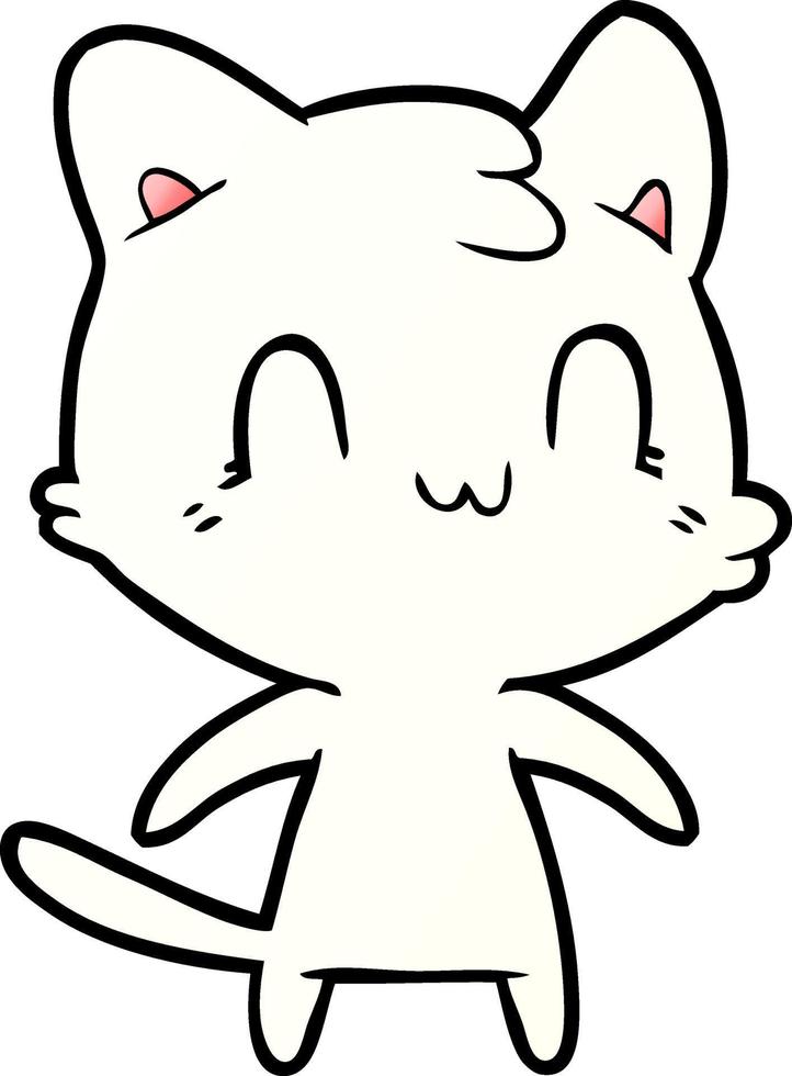 cartoon happy cat vector