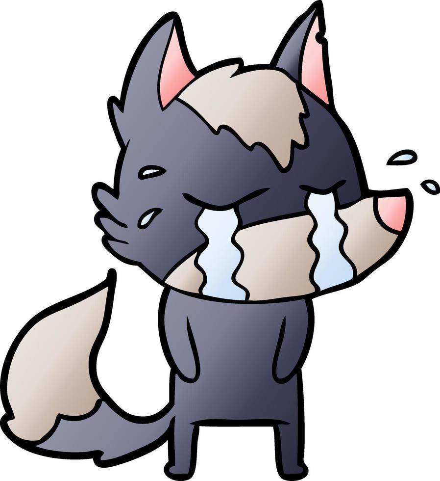 cartoon crying wolf 12432378 Vector Art at Vecteezy